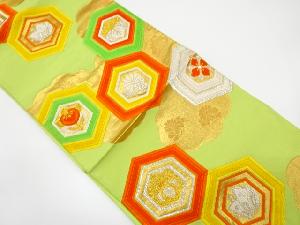 アンティーク　重ね亀甲に桐・花模様織り出し袋帯（材料）